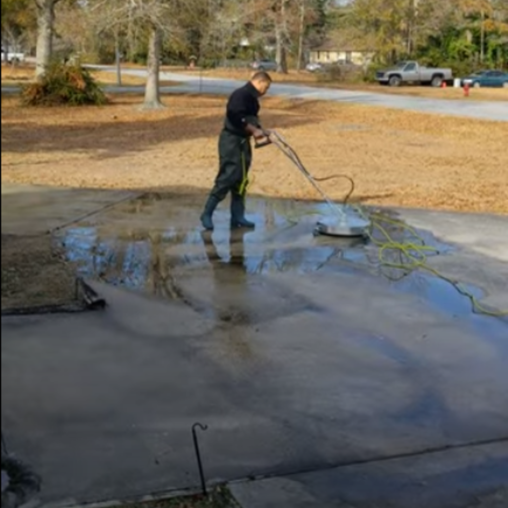 pressure washing driveway