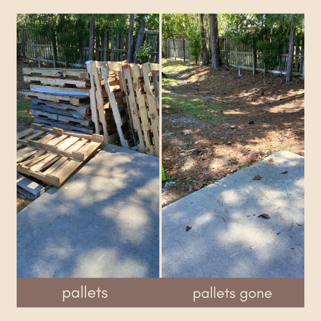 Removal and hauling of pallets 